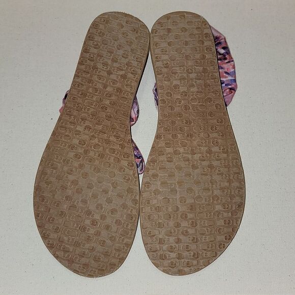 Sanuk Women's Yoga Sling Ella Spriced Coral Rain Flip Flop Size 8 - Picture 9 of 9